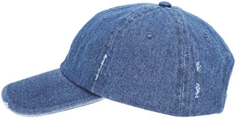 Потертая бейзболна шапка MIRMARU, Нископрофилни Реколта памук папины шапки с регулируема каишка.