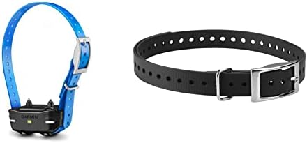 Устройство за кучета Garmin PT10 със синьо ошейником (Pro 70/Pro 550) и 3/4-инчов черна каишка за яката серия