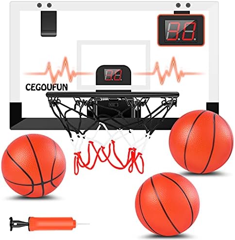 Баскетболното пръстен за помещения с впръскване на Голмайстор, Мини-баскетбол обръч CEGOUFUN с 3 Топки, Ударопрочная Здрав заден панел, Игрушечное баскетбол обръч над ?