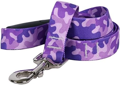 Каишка за кучета Yellow Dog Design Camo Purple Ez-Grip с удобна дръжка ширина 1 сантиметър и дължина от 5 фута (60 см), Голям
