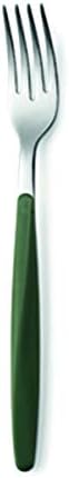 Вилица Guzzini 110702175, Маслинено-зелен, с Обща дължина 8,1 инча (20,5 см), Трапезария Вилица, Комплект от 6 теми, Маслинено-зелен