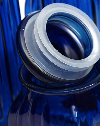 Туба от стъкло Cypress Home Тъмно-Син цвят | Комплект от 3 Кутии | Контейнери за зърнени храни и храни | Декоративно Домашно Хранилище за кухня и килер