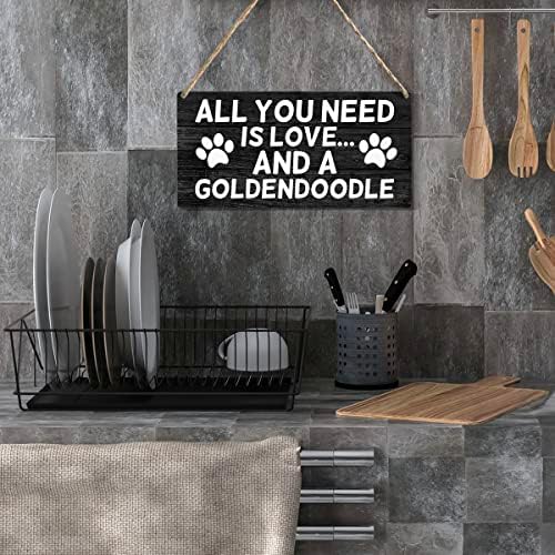 Всичко, което ви трябва, е Любовта и Дървена Табела Goldendoodle в Селски стил Goldendoodle Mom Дървена Подвесная Знак за