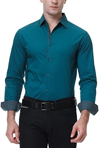 Мъжка риза SAMERM Regular Fit с Дълъг ръкав, Ризи с копчета за мъже (S-2XL)