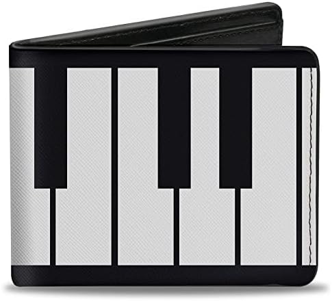Мъжки портфейл от изкуствена кожа с цип и двойни клавиши за пиано, многоцветен, 4,0 x 3,5 инча, САЩ