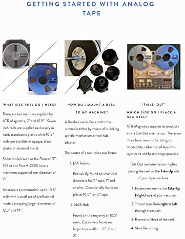 Висококачествена аналогов записывающая лента от ATR Magnetics | 1/4 Master Tape - Модерен класически звук | 7 Пластмасова макара | 1250 ' Аналогова лента