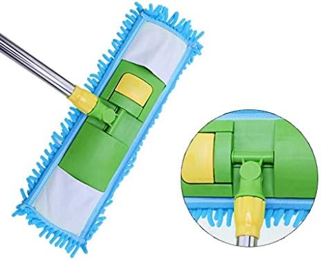 WSZJJ Моп - Миещи Накладки, Въртящата Плосък Въже с дълга дръжка от Неръждаема Стомана за Почистване на пода в Домашния