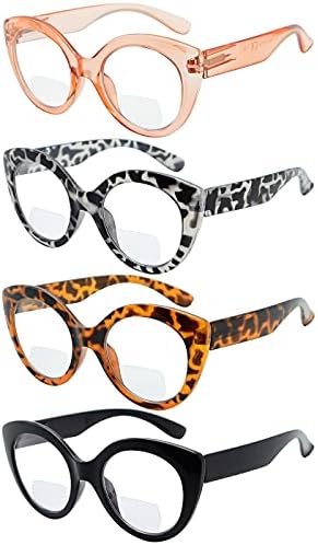 Eyekepper 4-pack Бифокални Очила за четене за Жени, Овални, Кръгли Бифокални Ридеры
