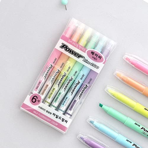 JAVAPEN дъгова пастельная четка за хайлайтера, химикалки с топчета-долотами (комплект дръжки 6 детски цветове)