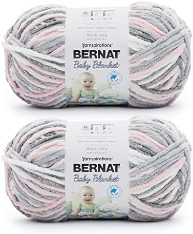 Детско одеало Bernat от сива прежда - 2 опаковки по 300 г / 10,5 грама - Полиестер - 6 Супер насипно състояние - 220 ярда -