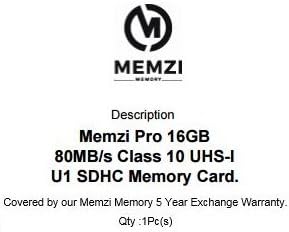Карта памет MEMZI PRO 16GB Class 10 80 MB/SDHC карта за цифров фотоапарат Panasonic Lumix DMC-TZ101, DMC-TZ100, DMC-TZ100EB,