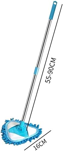 мокро и сухо въже Синя мини-въже от микрофибър, която може да се върти на 180 градуса, лесен за почистване, въже за миене на пода в банята, кухня, тавани, плочки (размер: