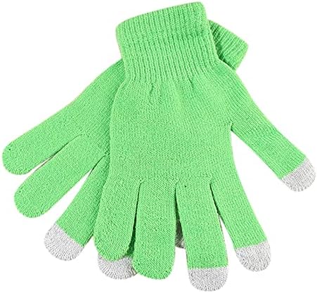 Зимни ръкавици за сензорен екран за жени, Мъжки ръкавици, Стрейчевые ръкавици, цветни ръкавици за колоездене, Трикотажни Обикновена