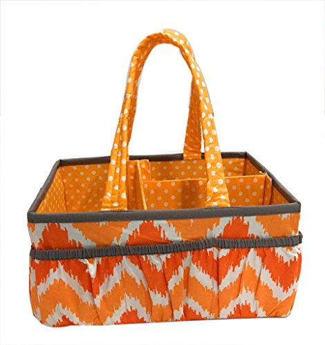 Торбичка за съхранение на детска тъкан Bacati Mix and Match Унисекс с дръжки, оранжево