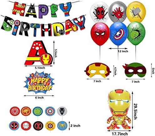 laoyeboho 106 бр. Аксесоари за украса на Парти в чест на рождения Ден на Супергерой, за момчета, Момичета и възрастни,