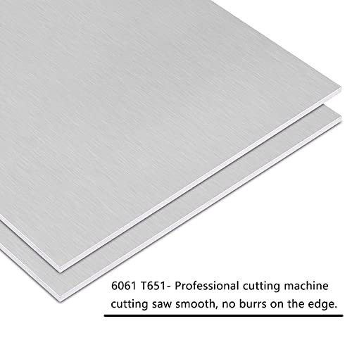 2 опаковки 6061 T651 Алуминиева Ламарина, метал, 8 x 8 x 1/8 (0,125) - Инчов Плосък Алуминиева плоча, покрита със Защитен