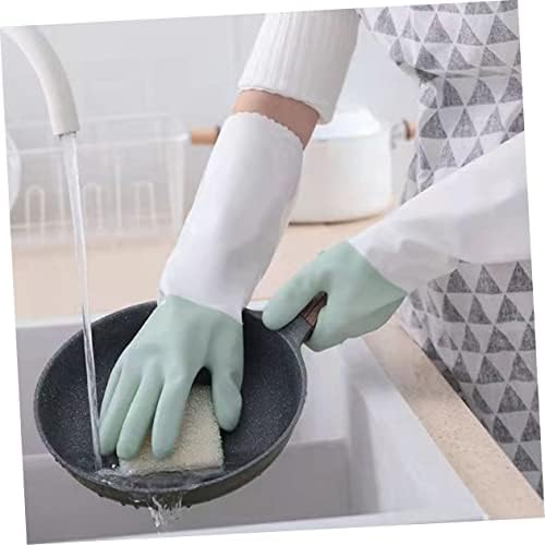 FOMIYES 2 Чифта Ръкавици За домакинска работа, Ръкавици за готвене, за Многократна употреба Ръкавици За Почистване, Аксесоари за почистване, Силиконови Ръкавици с един