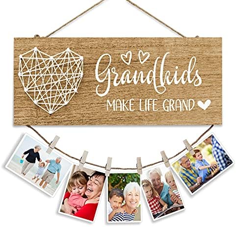 Uyayippk Фоторамка за внуците Подаръци За баба Дядо На Внуци Титуляр за снимки на Баба и Дядо Подвесная Знак Внуци,