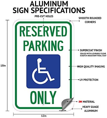 2-Лентов | 18 X 24 Крупногабаритный Алуминиев Знак за паркиране, Защитен От ръжда | Защитете Вашия бизнес и община | Произведено