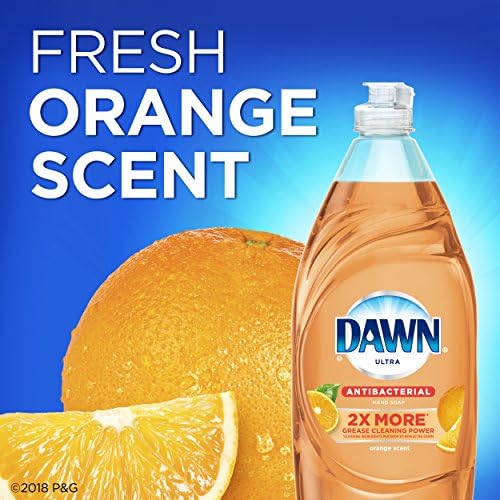 Антибактериален сапун за ръце Dawn Ultra, Течен сапун за миене на съдове Оранжев цвят, 28 Течни унции, Опаковка от 8 броя