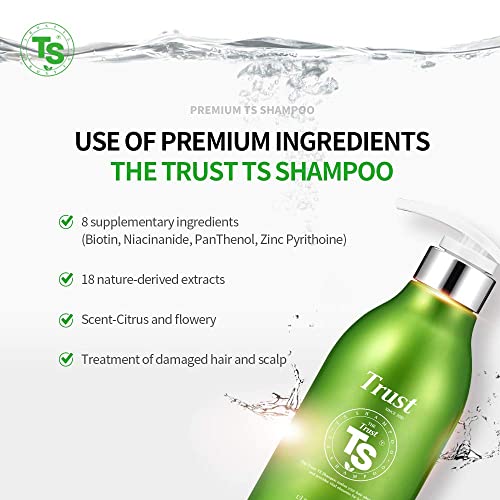 [Набор от продукти за грижа за кожата на главата] Шампоан + КОМПЛЕКТ массажеров | The Trust TS Shampoo (16,9 течни унции / 500 мл) | TS Cool Massage | Корейски шампоан | Четка за измиване на ?