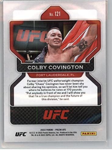 Търговската картичка Панини Prizm UFC 121 2022 Колби Covington ММА