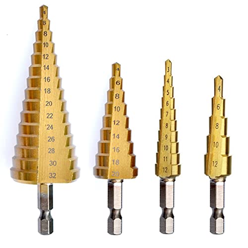 3-12 4-12 4-20 4- набор от инструменти за пробиване с директен пазом 32 мм, HSS, Бормашина за пробиване на отвори в Дърво, Метал, пръта, конус (Цвят: 4-20)