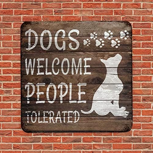 Забавно Куче-Метална Табела добре Дошли на Кучето Терпимых Хора Реколта Куче на Вратата Закачалка Метална Художествена Печат