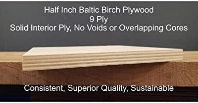 Шперплат от балтийско бреза Woodcrafter с дебелина 1/2 инча, квадрат 18 см