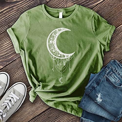 Kaniem Тениски Ризи за Жени Графична Риза За Жените С Кръгло деколте и Принтом Луната Градинска Модерна Риза