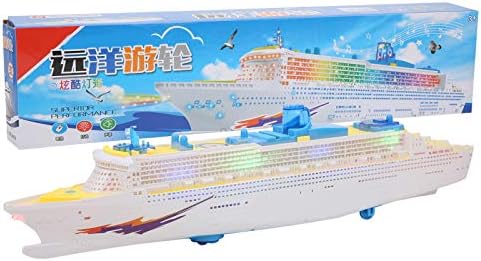 Drfeify Играчка-Лодка, ABS Имитативната Играчка-Лодка със Светлинен Звуков Ефект, Детски Електрически Модел на Лодка за деца над 3 Години