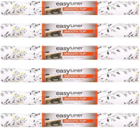 Опаковка маркови плочки за рафтове Duck Brand Smooth Top EasyLiner, тъмно-кафяви пъпки, 6 опаковки, 12 см х 10 фута (287752)