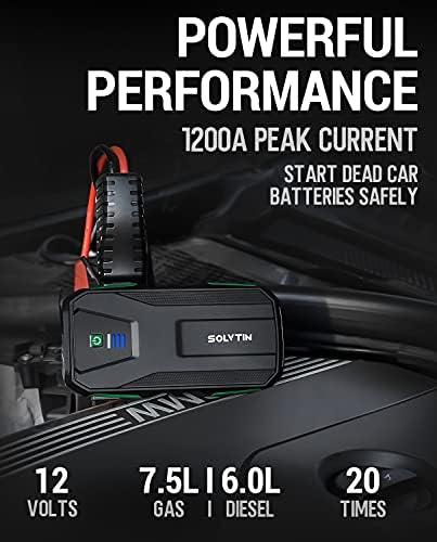 Комплект SOLVTIN S6 Battery Jump Starter Midnight Green с Монтиране на зарядно устройство