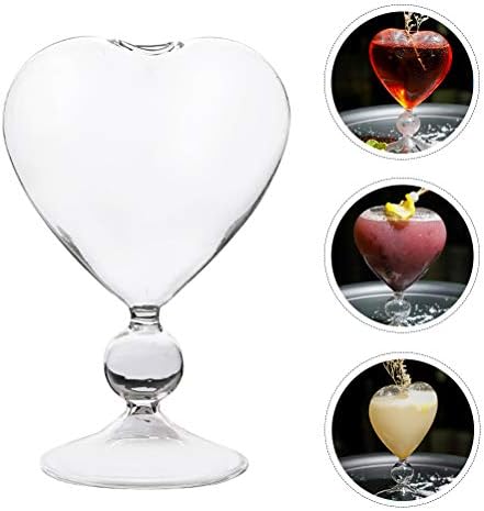 DOITOOL 1БР Креативна меню с коктейли Чаша Love Heart във формата На Сърце Стъклена Чаша За Вино (Прозрачен)