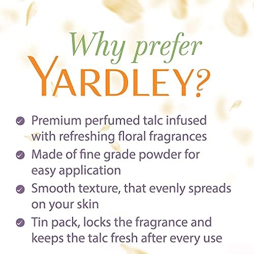 Парфюмированные свежи цветни аромати Yardley London, Обвити в тънък и шелковистом тальке (Yardley Imperial сандалово дърво Парфюм Talc - 250 г, опаковка от 1 броя).