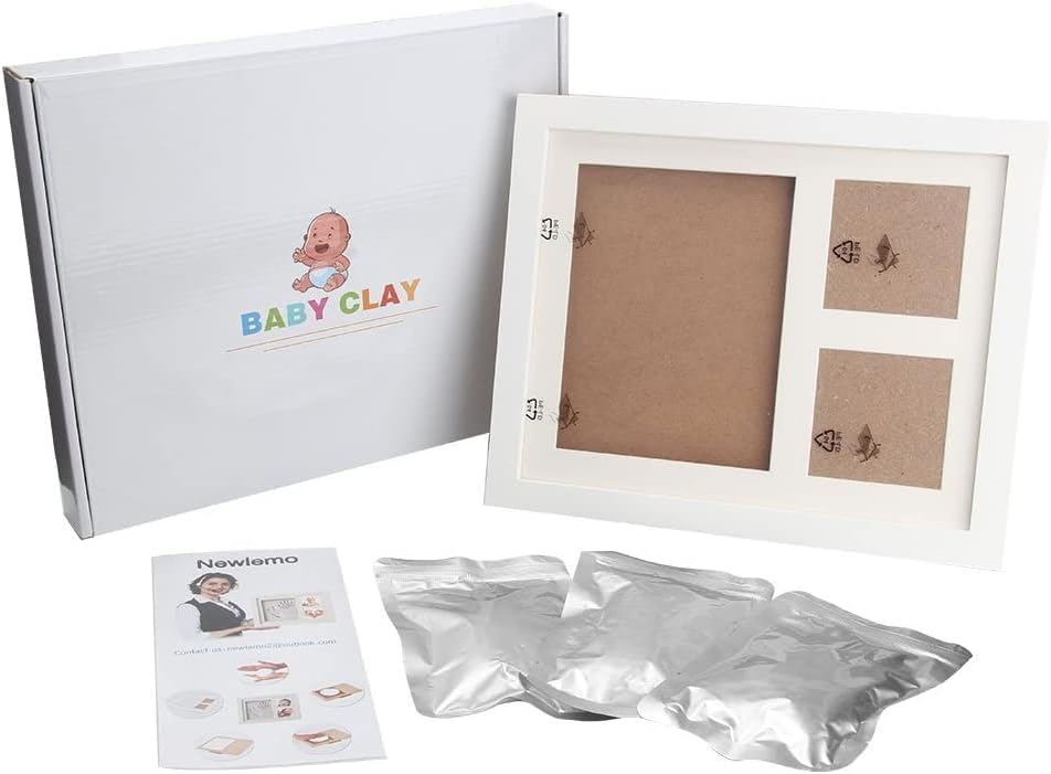 Детски фото Комплект за ръце и крака Newlemo Baby - Подаръци за Кръщене / Душ за новородените момичета и момчета (3 мрежи, бял)