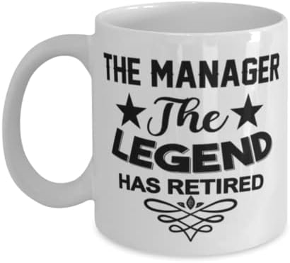 Чаша мениджър, Легендата се пенсионирах, Нови Уникални Идеи за Подаръци за мениджър, Чаена Чаша, Чаена Чаша Бял Цвят