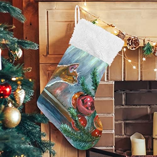 Коледни Чорапи ALAZA, Коледна Елха с Топки, Класически Персонализирани Големи Чулочные Украса за Семейни Тържества, декорация