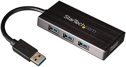 Графичен адаптер за външен монитор StarTech USB 3.0 VGA, 3-пристанищен USB възел 3.0 Mini Dock (USB32VGAEH3)