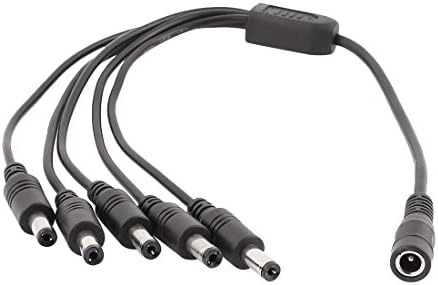 Aexit Аудио и Видео Аксесоари dc от 1 Щепсела до 5 Штекеров на постоянен ток 5,5x2,1mm удължителен кабел Захранване, за Съединители и Адаптери за Камери за Видеонаблюдение