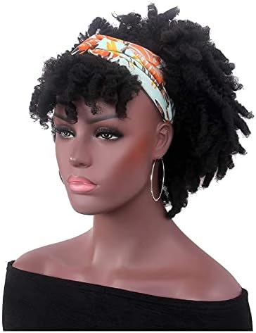 Галахайские перуки, кратък къдрава перука, черна афро-перука за черни жени, пухкав къдрава перука за момичета, ежедневното използване (цвят: черен)