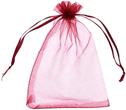 Volanic 100ШТ 4X6 инча прозрачна дантела от органза подарък пакет за бижута Вечерни Сватбени пакети за бонбони