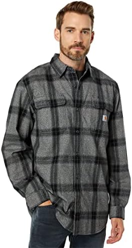 Мъжка риза Carhartt 105439 Свободно Намаляване на дебела фланела в клетка с дълъг ръкав Carhartt