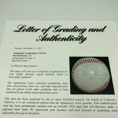 Красива Габби Хартнет Подписа Сингъл на Националната лига Бейзбол PSA DNA COA - Бейзболни Топки С Автографи