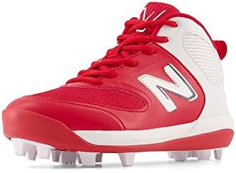 Бейзболна обувки New Balance Boy ' s 3000 V6 с гумена формовкой, червен / Бял, за 1 Малко дете