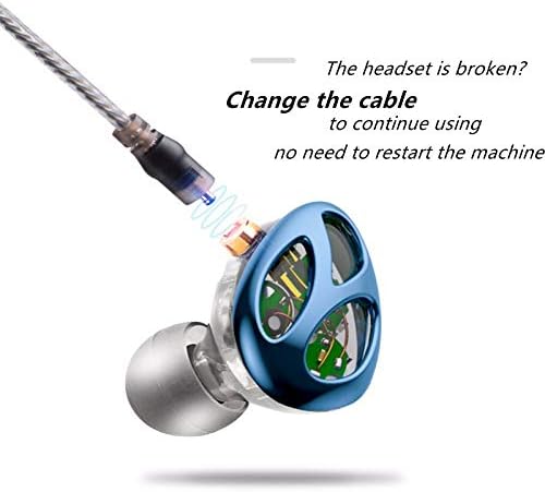 Слушалки LTXHorde Ергономия Жични Слушалки 3,5 мм Plug, Вграден микрофон, Разменени кабел за слушалки (с галванично покритие син цвят)