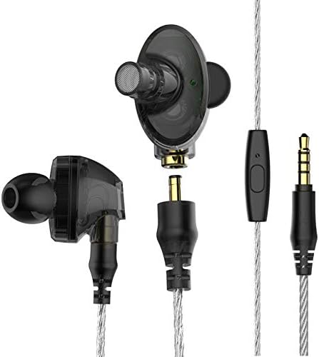 Слушалки LTXHorde Ергономия ушите стерео слушалки с Микрофон Двойни динамични блокове Хибридни Слушалки Подходящи за всички предния край накрайници 3,5 мм Взаимозамен