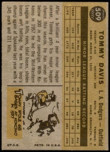 1960 Topps 509 Томи Дейвис Лос Анджелис Доджърс (Бейзбол карта) Карта Дина 5 - БИВШ Доджърс