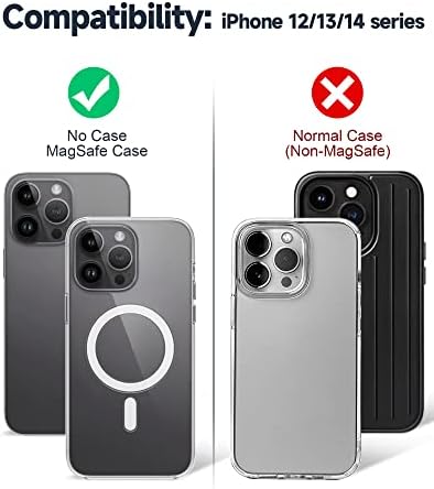 Кожена кесия Tomorotec MagSafe за iPhone с магнитна стойка за карти, съвместим с MagSafe за Apple iPhone 12/13/14 Series (кафяв)
