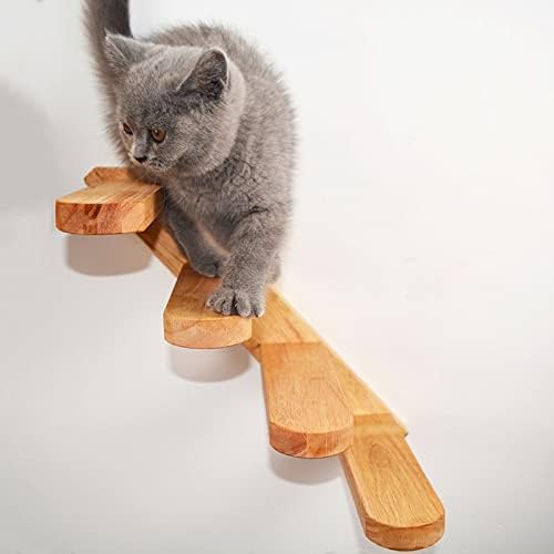 Играчка за котки с Орехи Орех, Стенни Котешка стълба За Катерене, Дървено стълбище, Платформа за Скокове, Рамка за